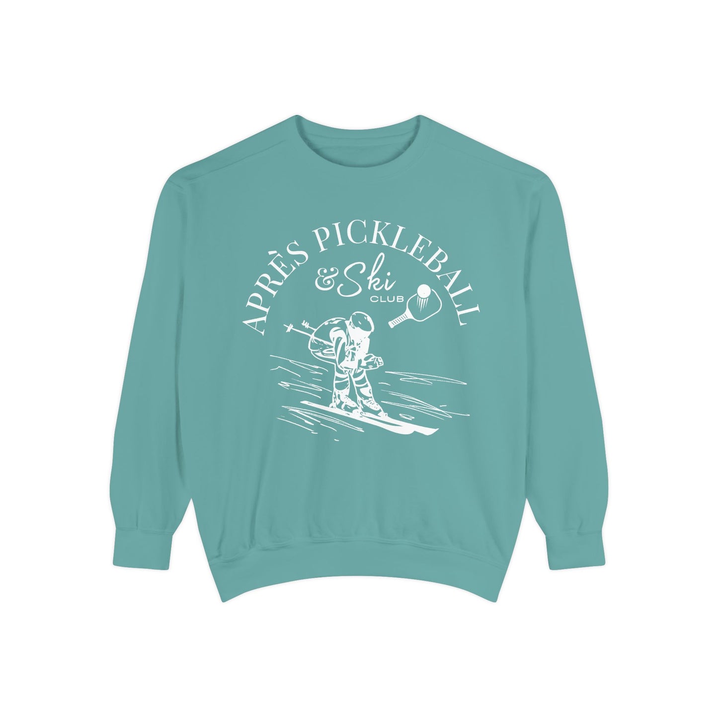 APRE’S PICKLEBALL & SKI Unisex Garment-Dyed CREW - medium weight