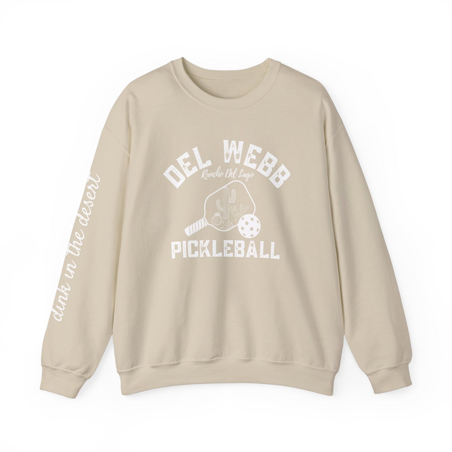 Del Webb Pickleball Beachy Style - Dink in the Desert - Unisex Crew -Can add name to sleeve with paddles