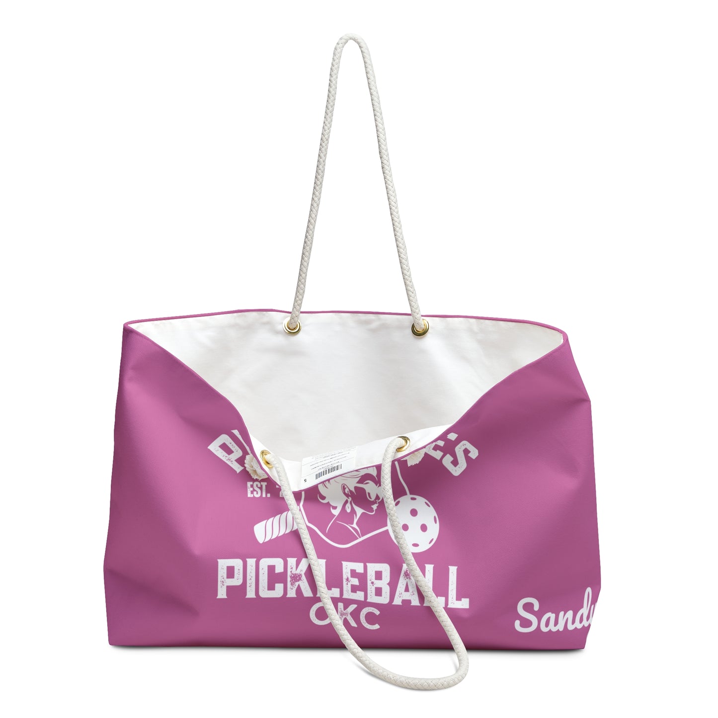 NEW Lady Face - raspberry pink - Pink Ladies Pickleball Weekender Bag - customize name