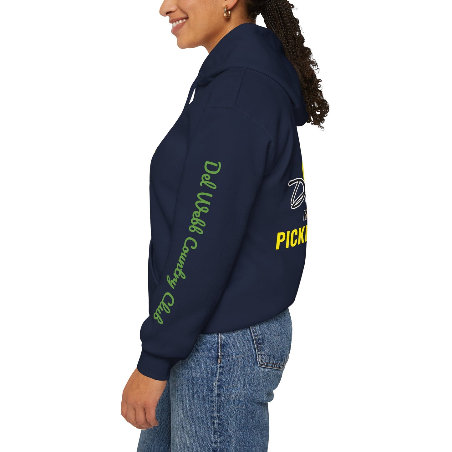Del Webb Pickleball Club Hoodie - left chest logo/back logo - customize sleeve