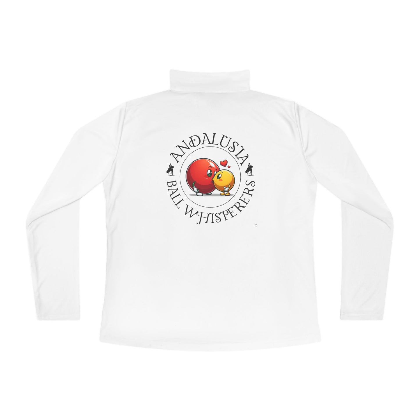 2 sided - Andalusia Ball Whisperer’s Ladies 1/4 Zip SPF 40 Sport Tek Moisture Wicking, 1 sided design