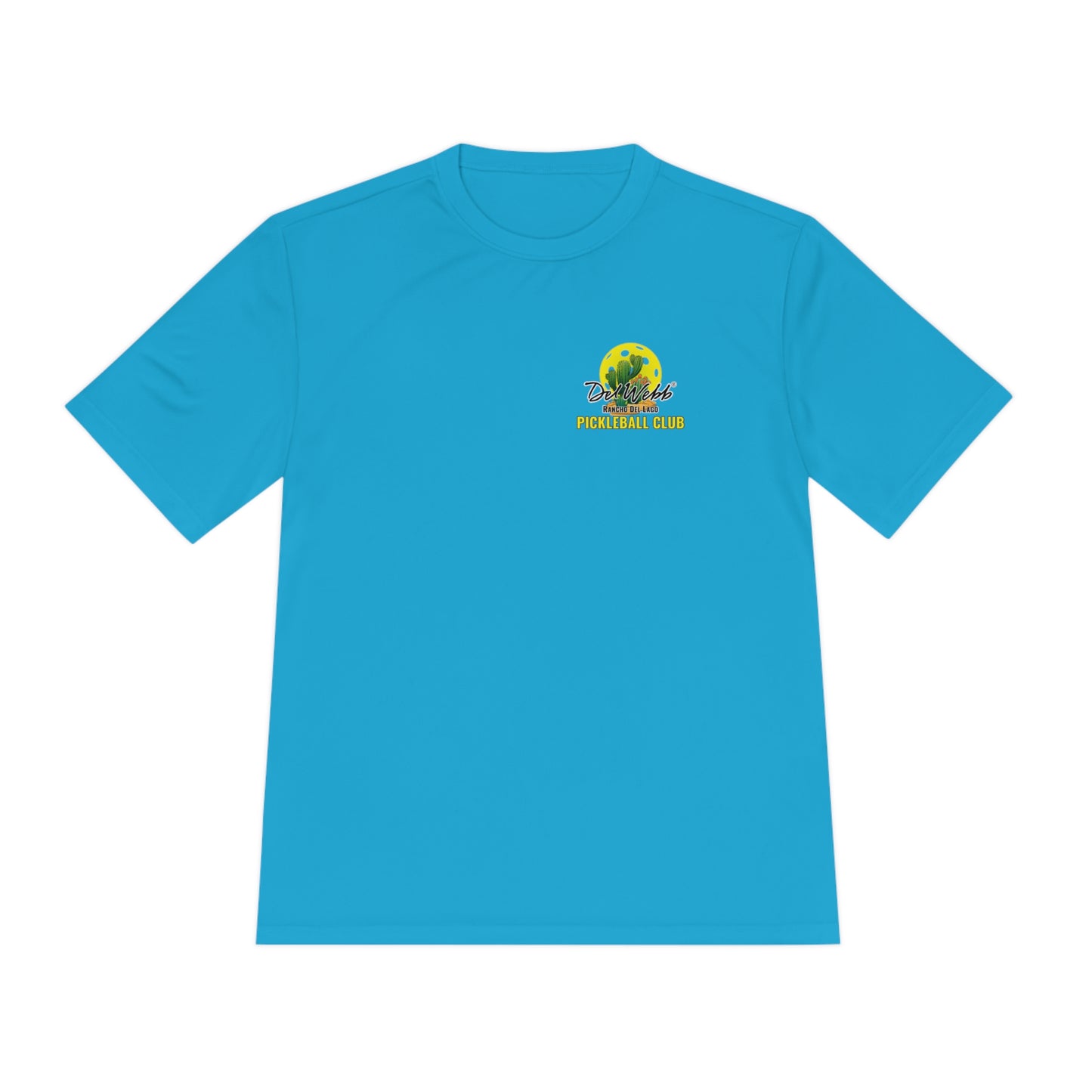 Del Webb Pickleball - Fuller Cut, Unisex Moisture Wicking Tee, SPF 40 - can customize back