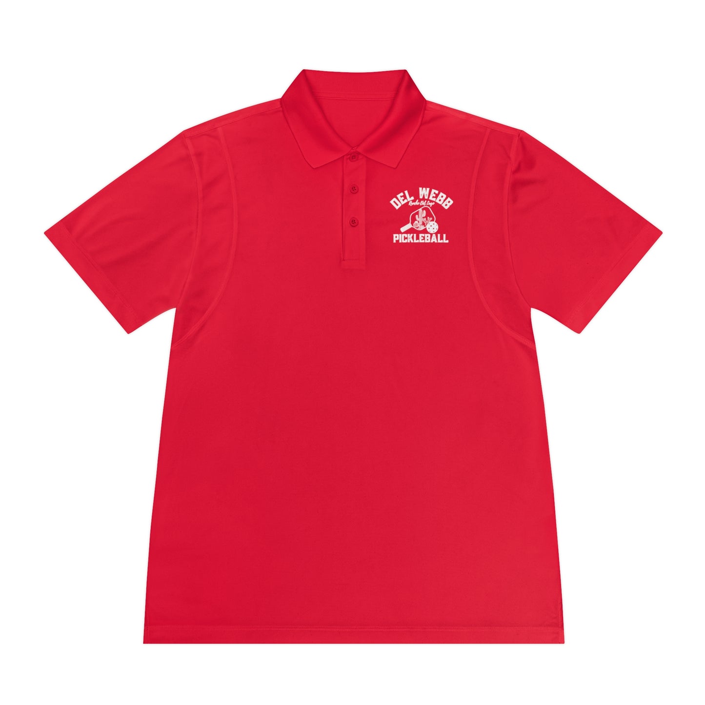Del Webb Pickleball Men's Sport Polo Shirt. Can customize back