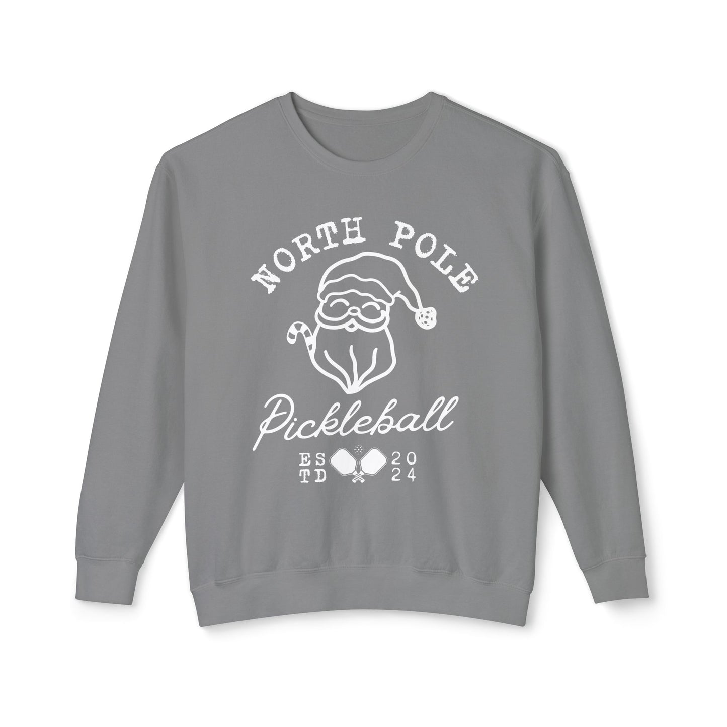 North Pole Pickleball Lightweight Garment Dyed Crew - can personalize sleeves