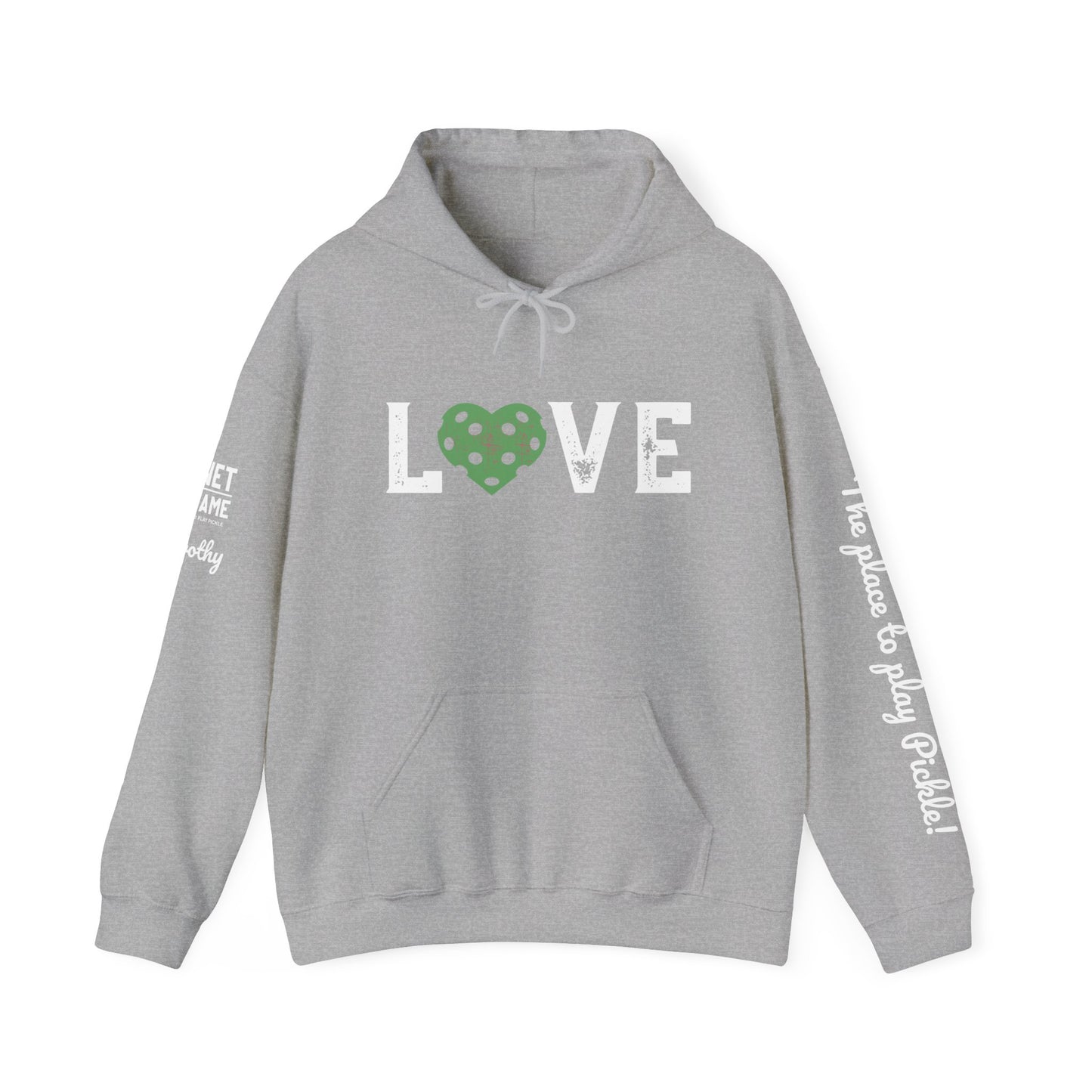 Net Game Pickle - LOVE Hoodie. Customize the sleeve