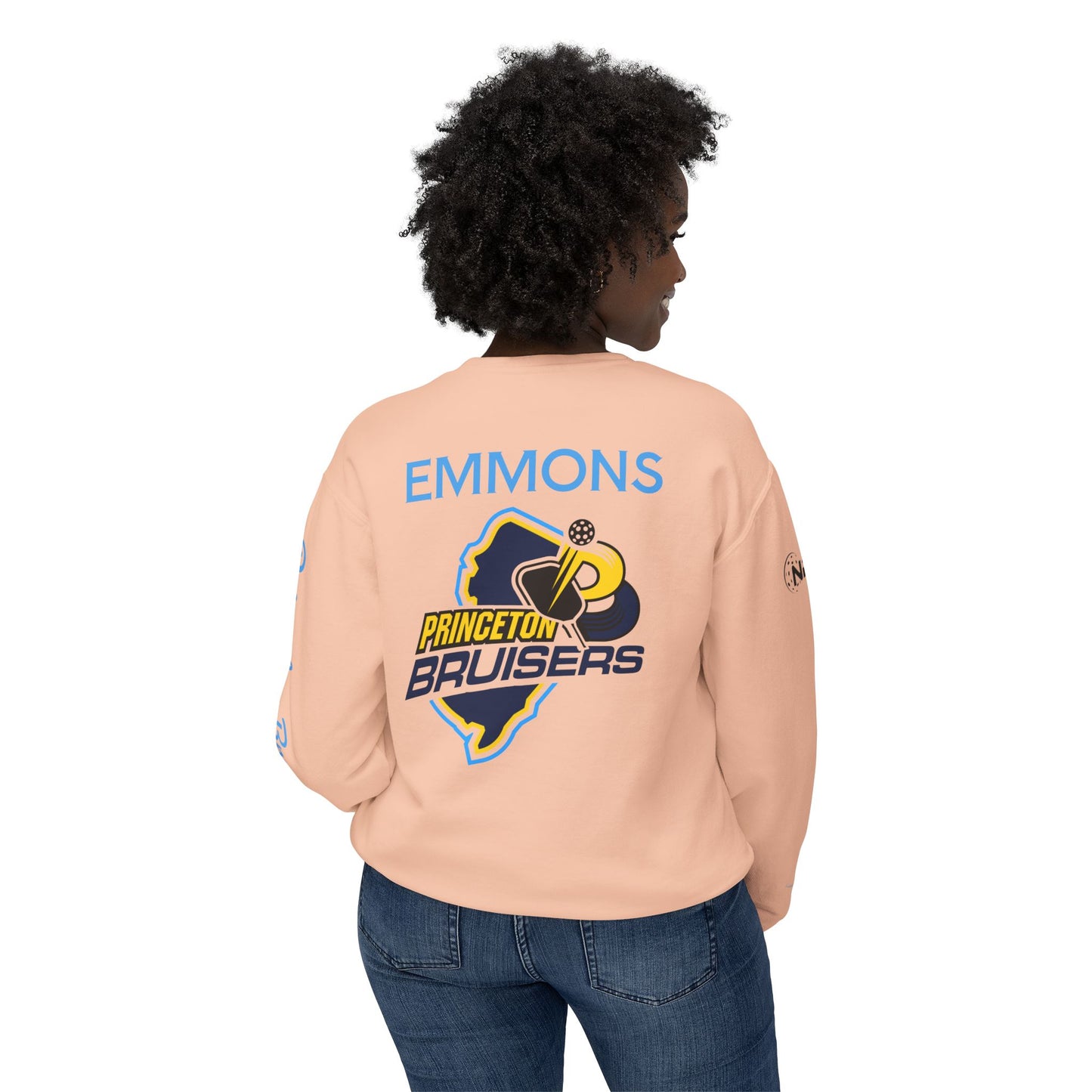 Princeton Bruisers Garment Dyed Customized Beach Crew. Customize back