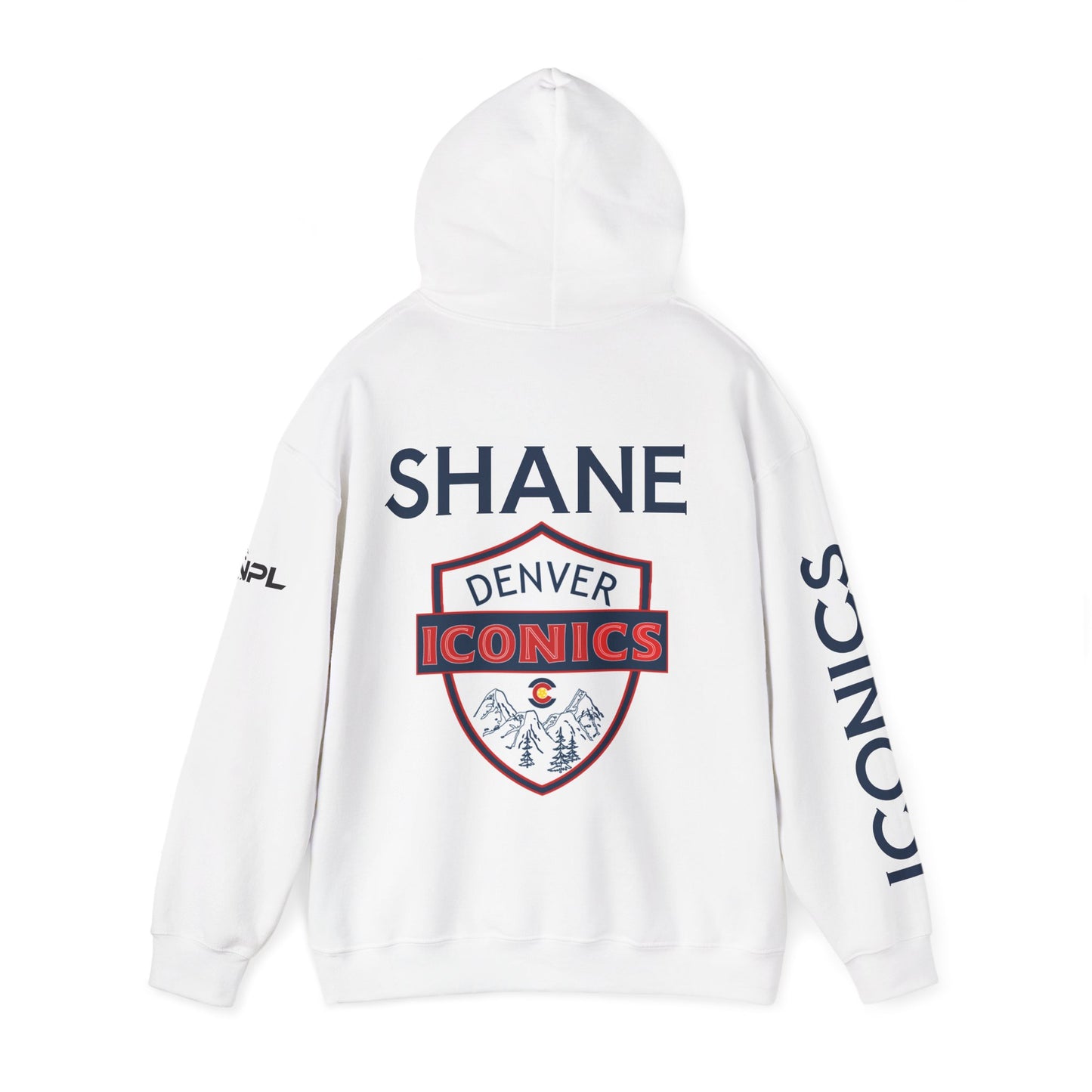 SHANE Denver Iconics Unisex Hoodie. 50% cotton/poly - Customize name to back or sleeve