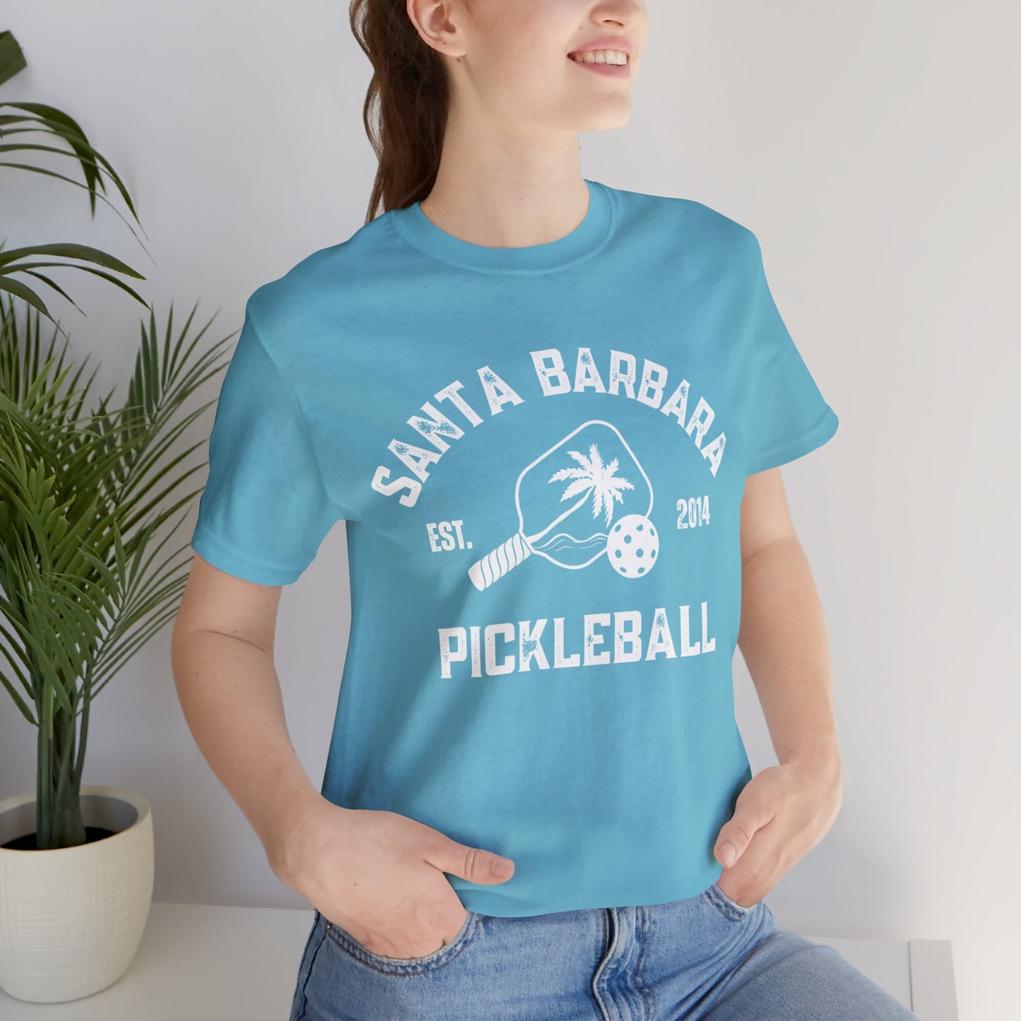Santa Barbara Pickleball original - 2 day - Unisex 100% airline cotton Jersey Short Sleeve Tee