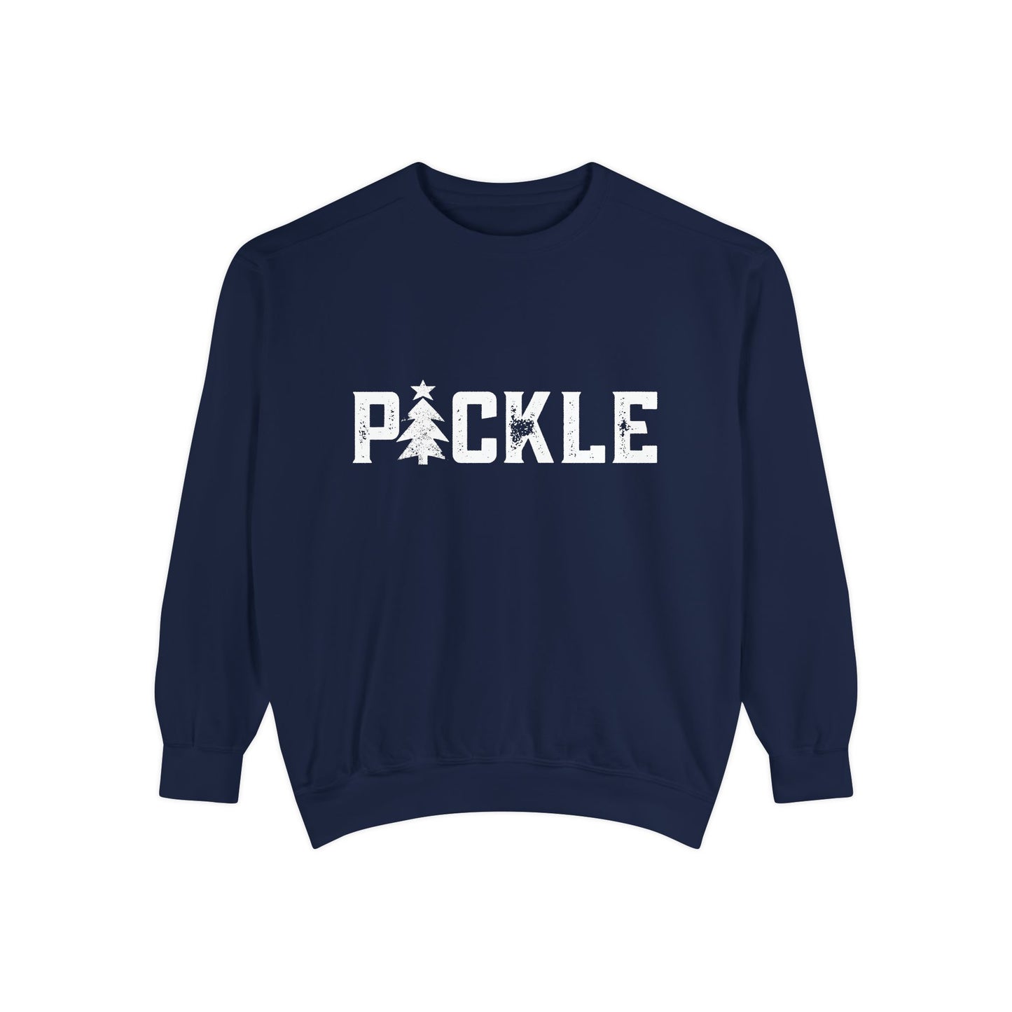 PICKLE Tree Medium Weight Unisex Garment Dyed Collegiate Crew - can custom,I’ve back