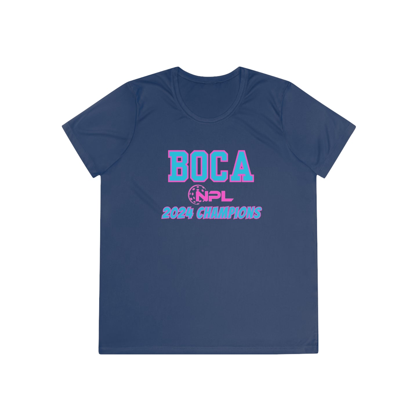 BOCA NPL ‘24 Champions - SPF 40 Ladies Performance T- player’s names on back