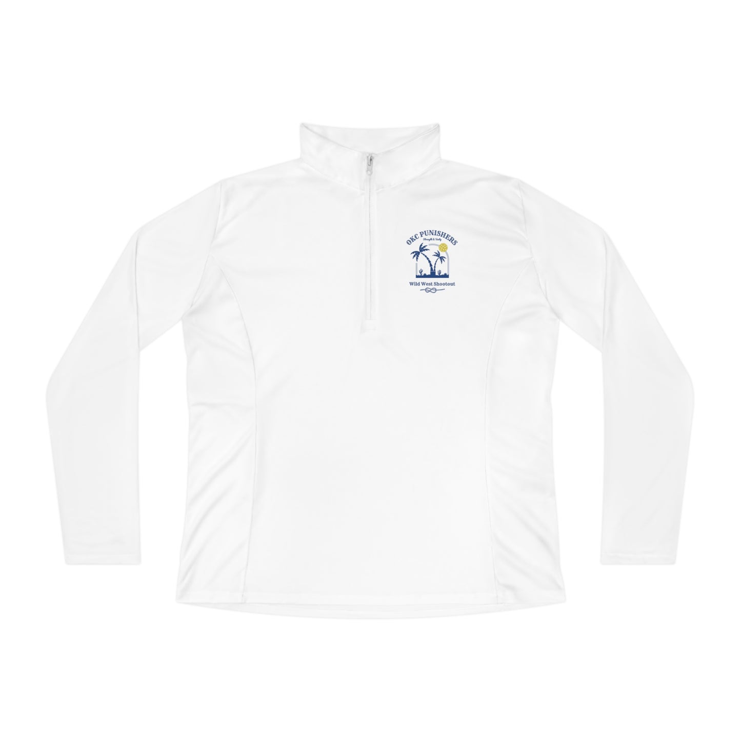 OKC Wild West Shootout - SPF 40 Moisture Wicking, Ladies Quarter-Zip Long Sleeve