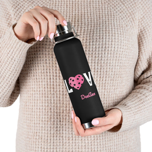 Pink Ladies Pickleball Customize Name- Copper Vacuum Insulated Bottle, 22oz