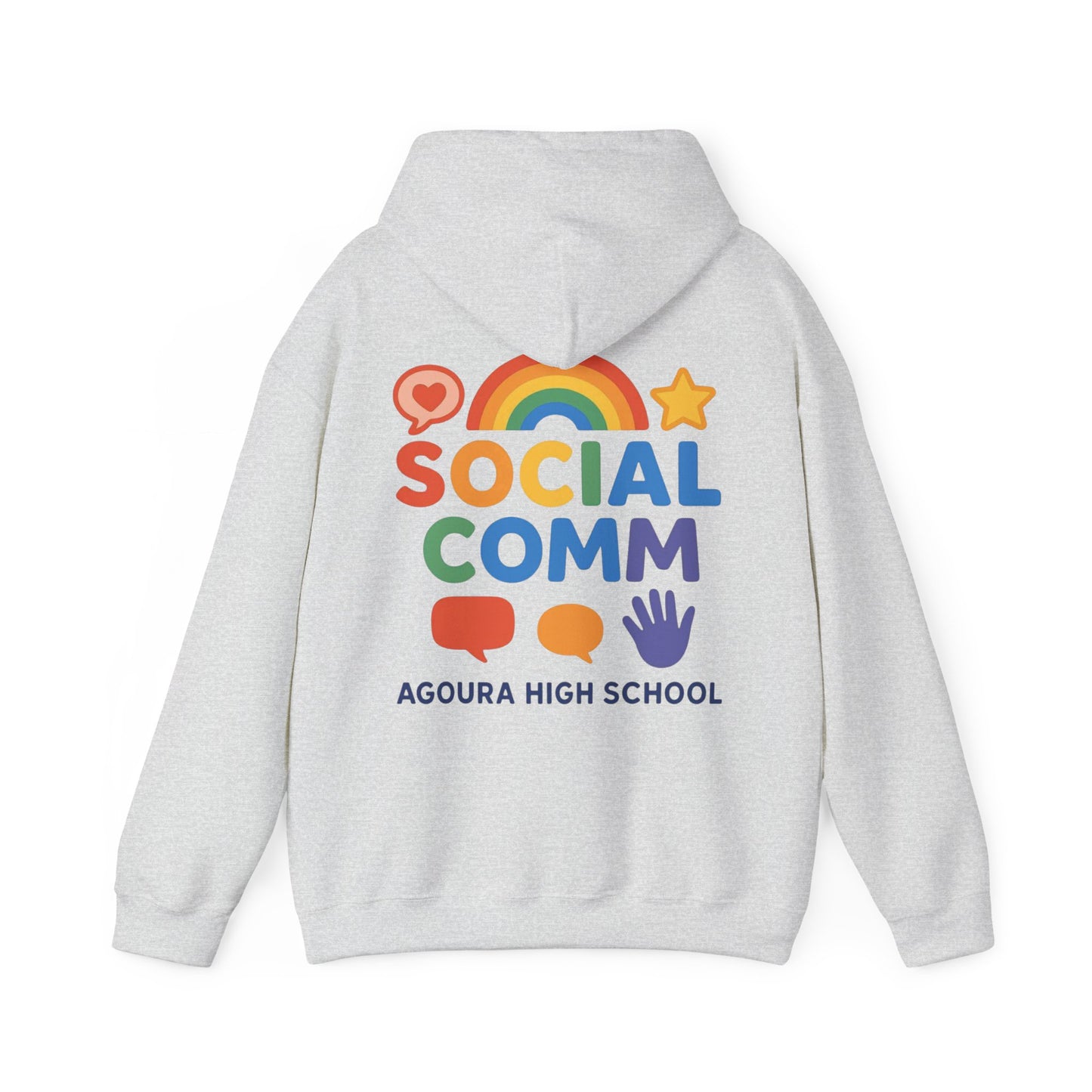 SOCIAL COMM Unisex Hoodies 50/50 blend Gilden 2 sided print