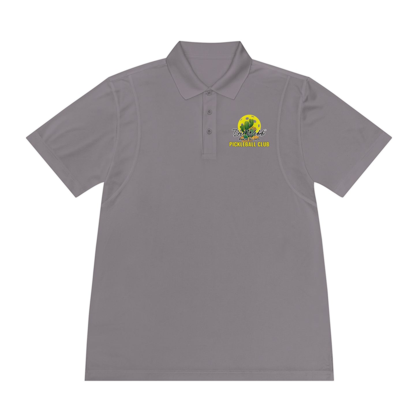 Del Webb Pickleball Moisture Wicking SPF 40 -Men's Sport Polo Shirt- can customize back