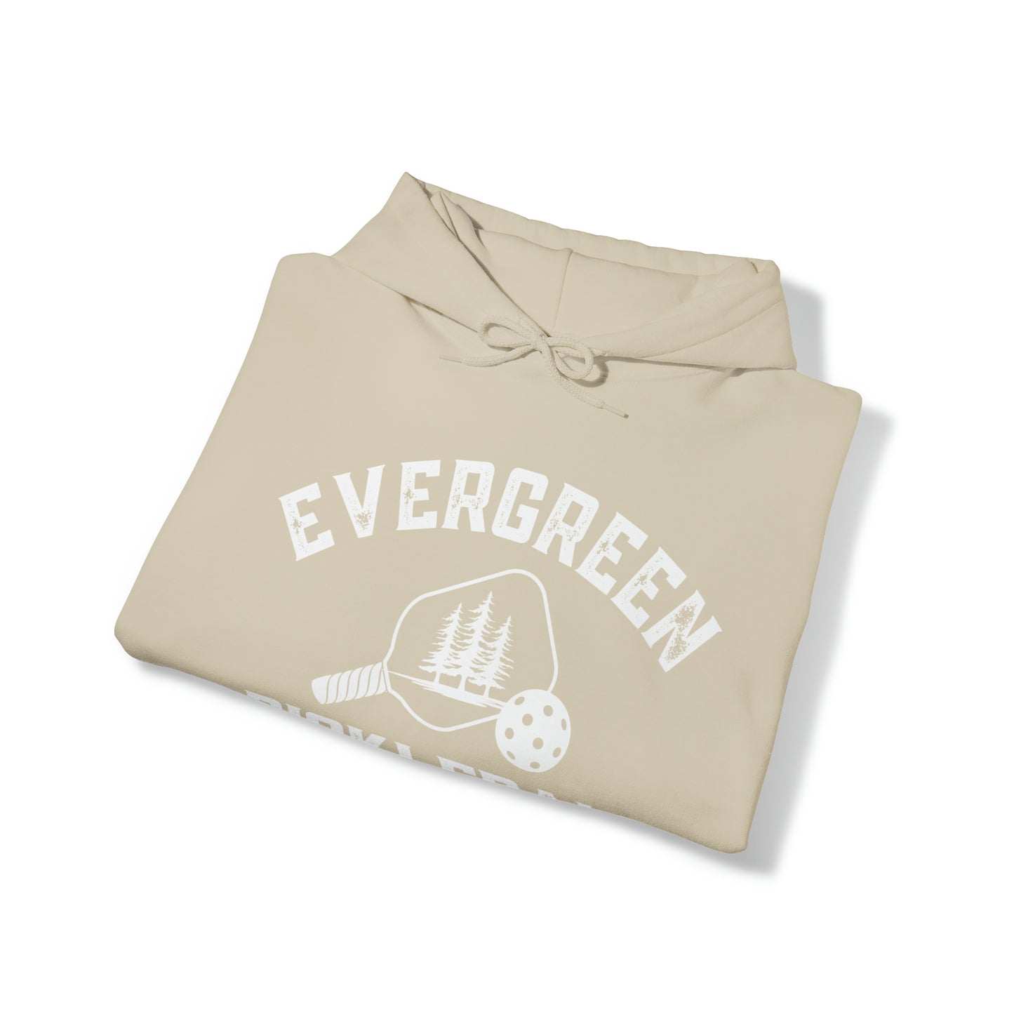 Evergreen Pickleball — Customize Me Hoodie. Add to sleeves and back! Unisex Heavy Blend™ Hooded Sweatshirt