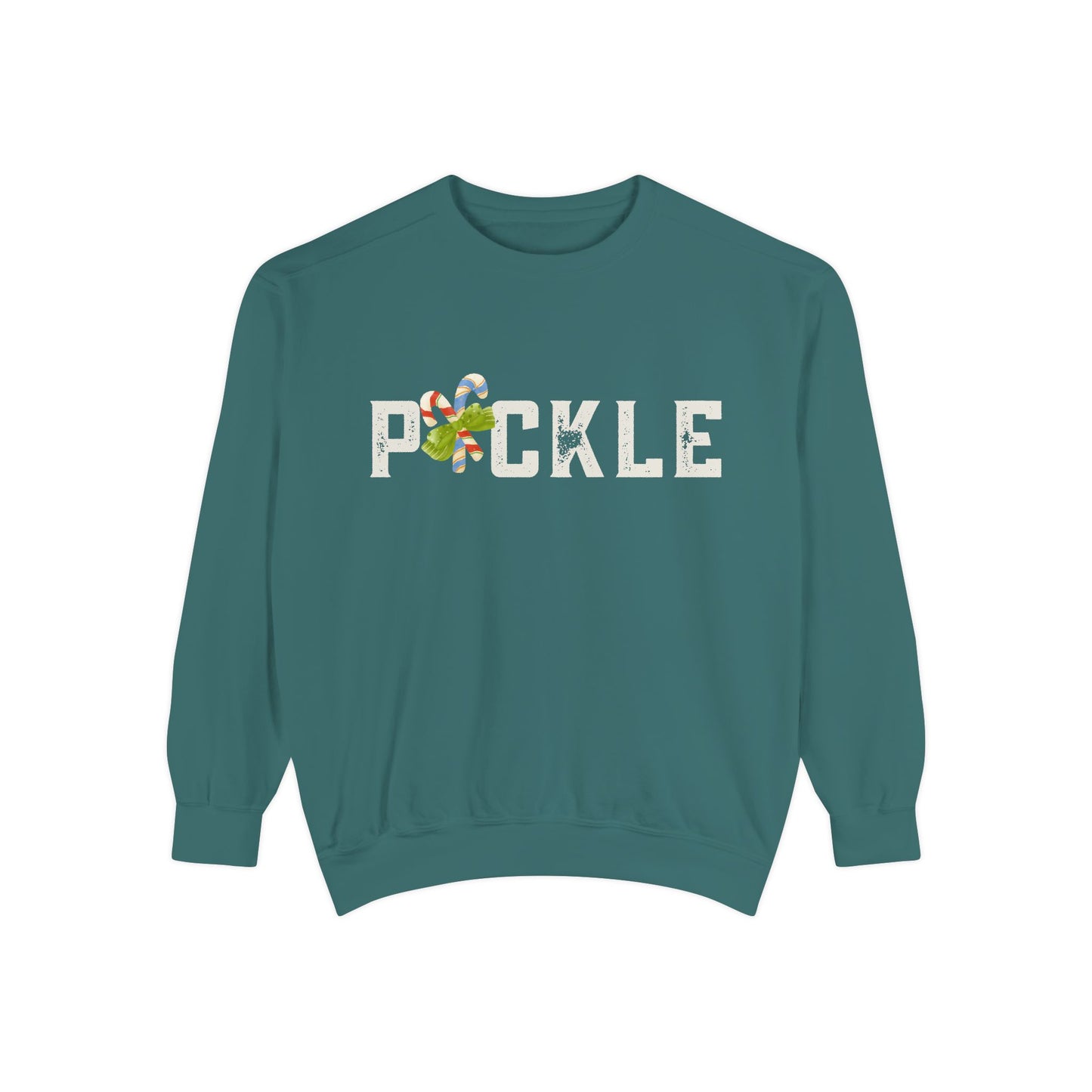 PICKLE Candy Cane MEDIUM weight Garment Dyed, Unisex Crew-Can customize back