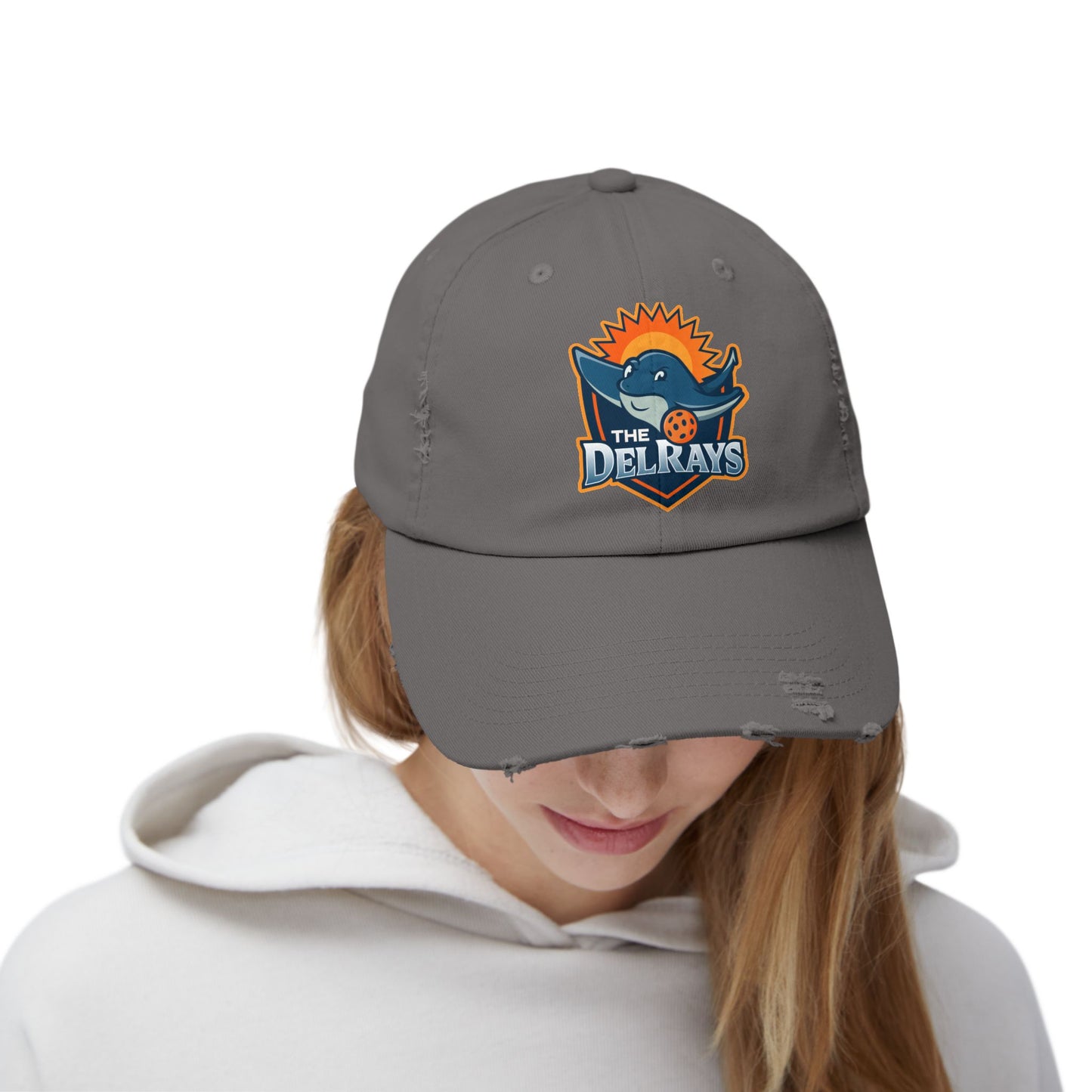 The Del Rays Unisex Distressed Hat - Printed - NOT embroidered