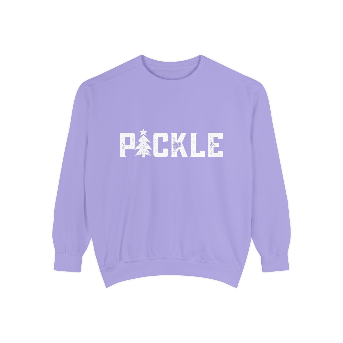 PICKLE Tree Medium Weight Unisex Garment Dyed Collegiate Crew - can custom,I’ve back