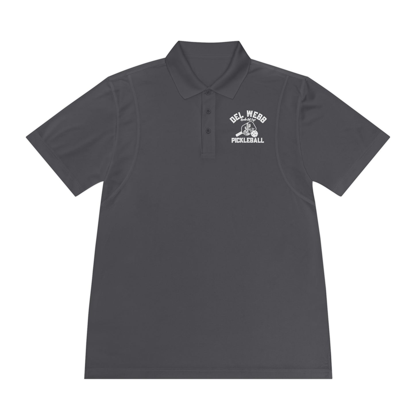 Del Webb Pickleball Men's Sport Polo Shirt. Can customize back