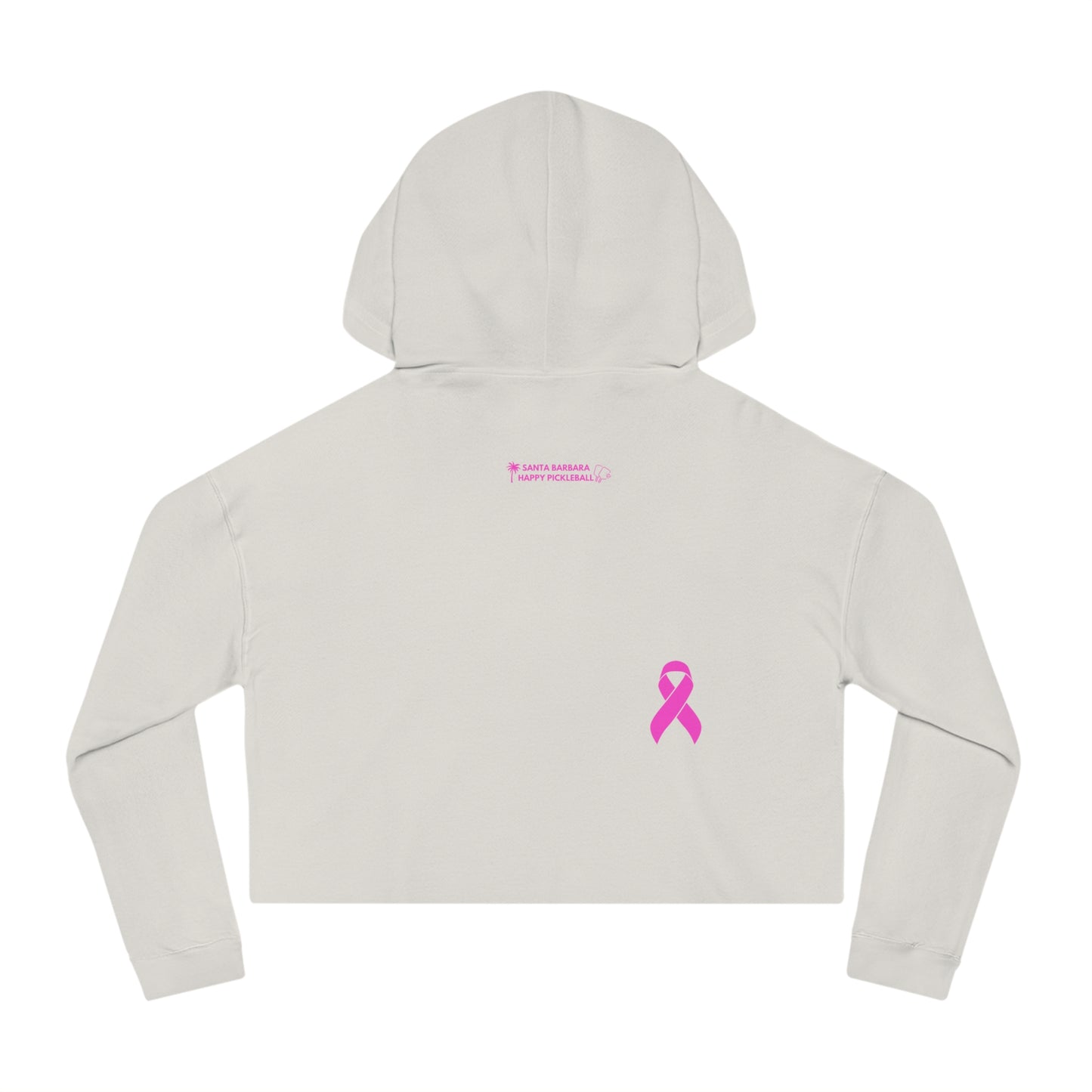 NPL Championship Weekend w/ Ribbon Hot Pink - Women’s Cropped Hooded Sweatshirt