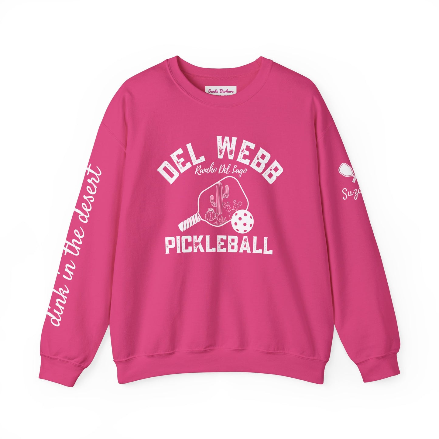 Copy of Del Webb Pickleball Beachy Style - Dink in the Desert - Unisex Crew -ca add name to sleeve with paddles