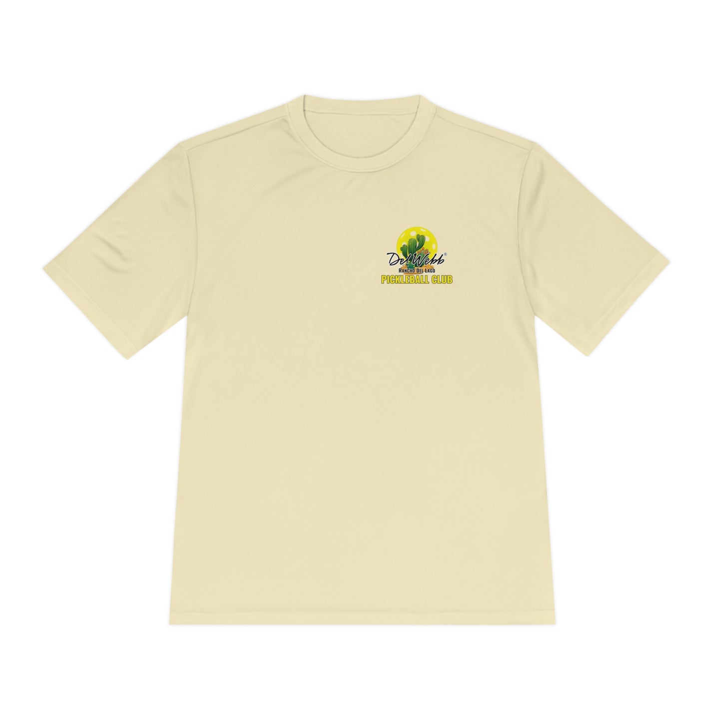 Del Webb Pickleball - Fuller Cut, Unisex Moisture Wicking Tee, SPF 40 - can customize back