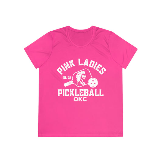 NEW Version 1-Pink Ladies Pickleball - Moisture Wicking SPF 40 Ladies Tee - add name back