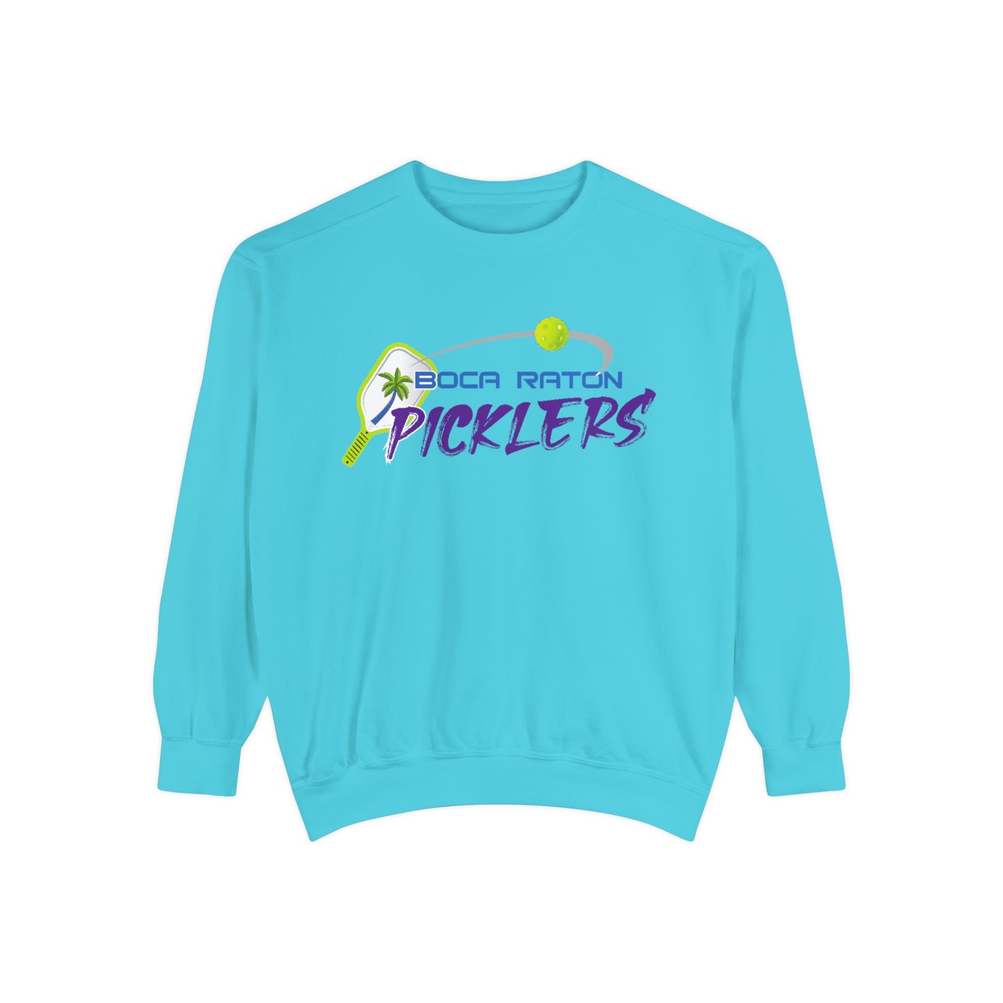 Boca Raton Picklers NPL Team Beachy Garment Dyed Crew - last name on back