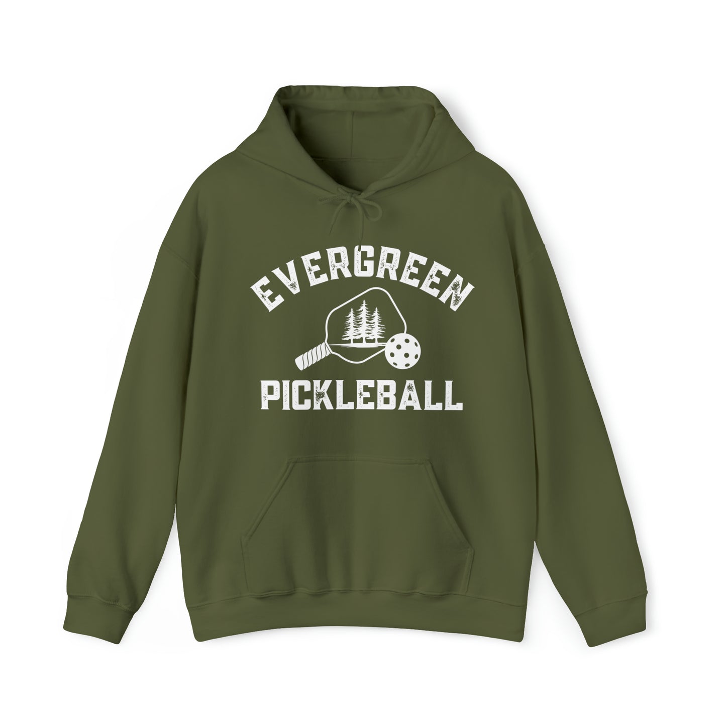 Evergreen Pickleball — Customize Me Hoodie. Add to sleeves and back! Unisex Heavy Blend™ Hooded Sweatshirt