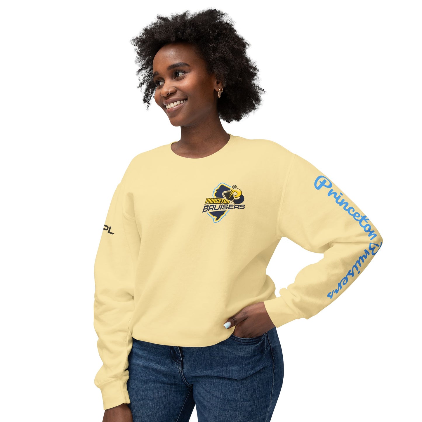Princeton Bruisers Garment Dyed Customized Beach Crew. Customize back