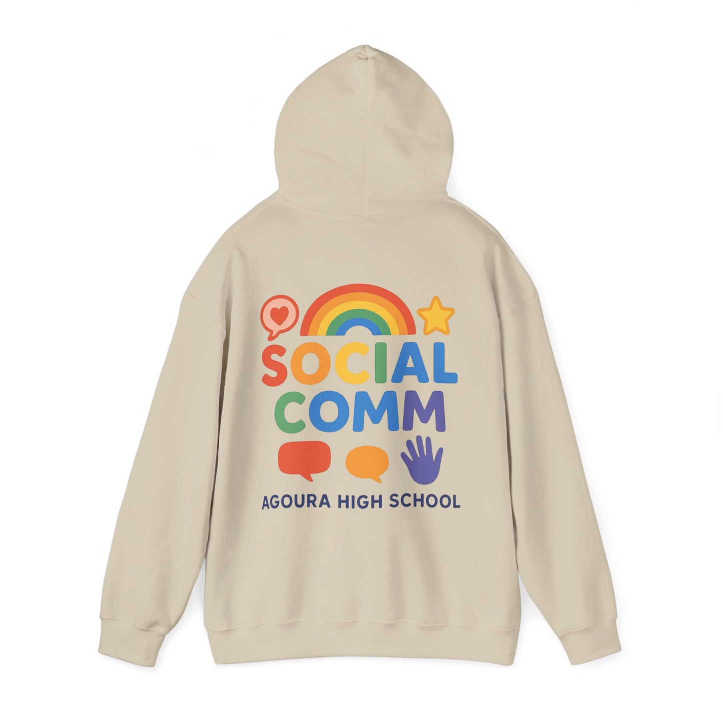 SOCIAL COMM Unisex Hoodies 50/50 blend Gilden 2 sided print
