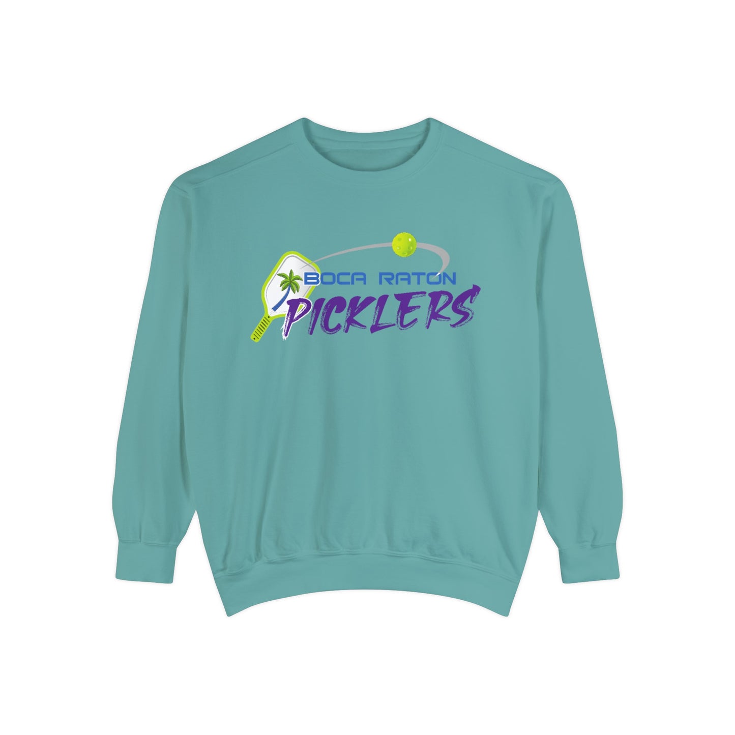 Boca Raton Picklers NPL Team Beachy Garment Dyed Crew - last name on back