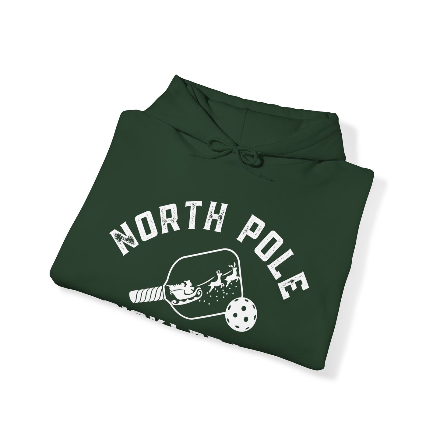 North Pole Pickleball with Santa’s Favorite Picklebller on the sleeve, fa la la la la other sleeve (can customize)