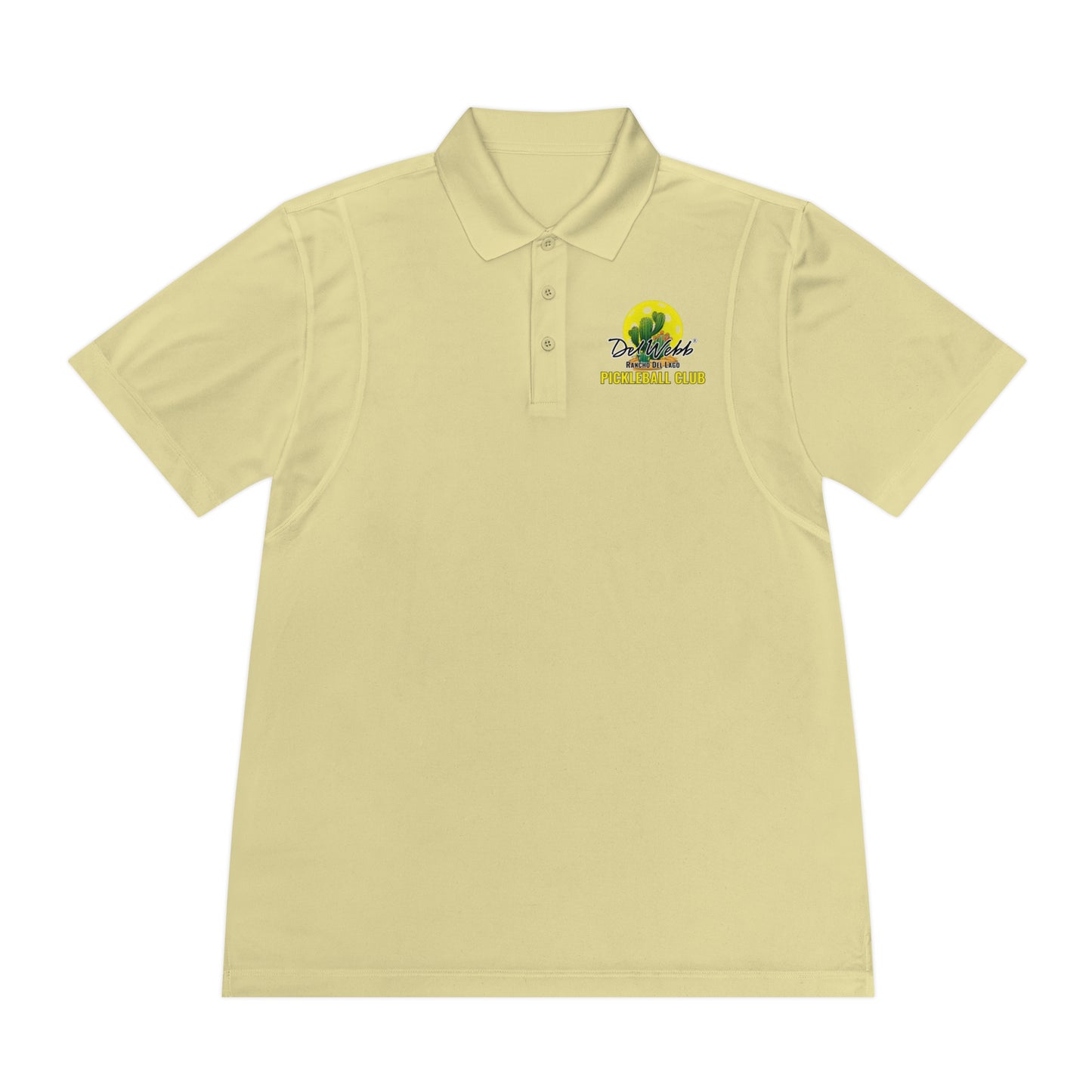 Del Webb Pickleball Moisture Wicking SPF 40 -Men's Sport Polo Shirt- can customize back
