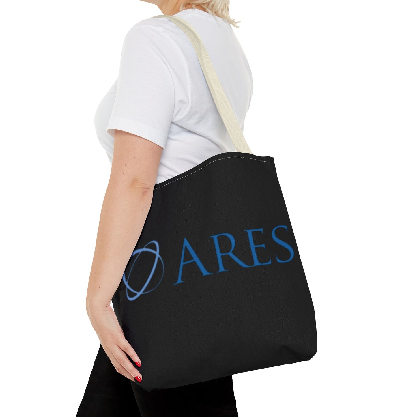 Ares Logo Tote Bag - Stylish Black Carryall for Everyday Use