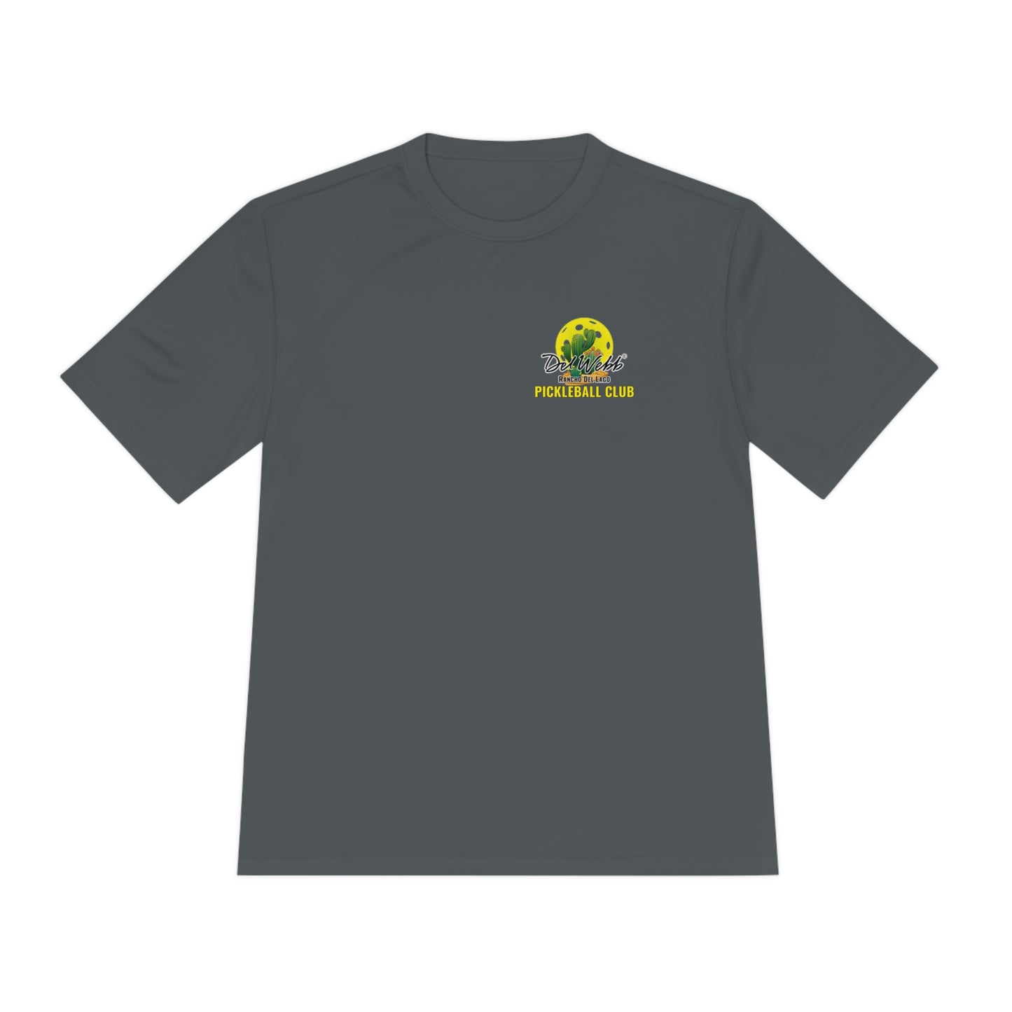 Del Webb Pickleball - Fuller Cut, Unisex Moisture Wicking Tee, SPF 40 - can customize back