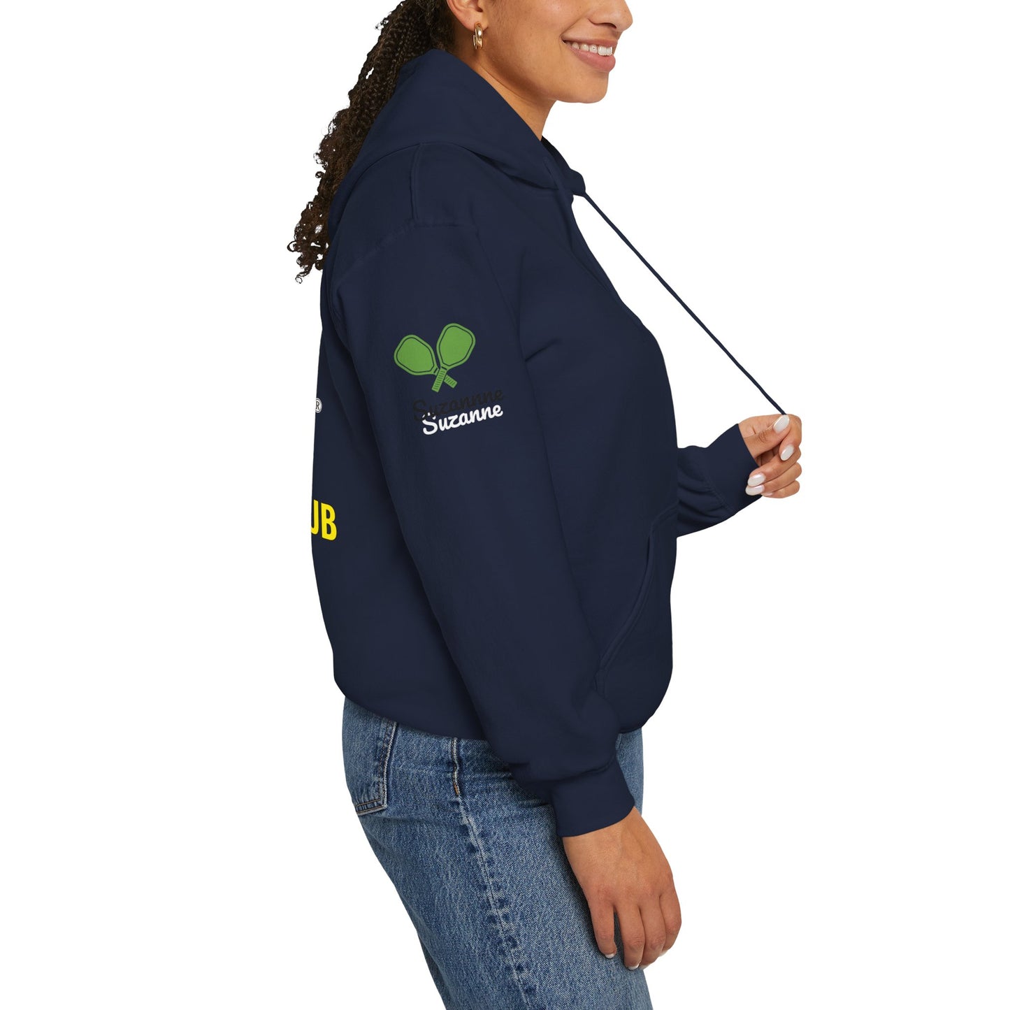Del Webb Pickleball Club Hoodie - left chest logo/back logo - customize sleeve