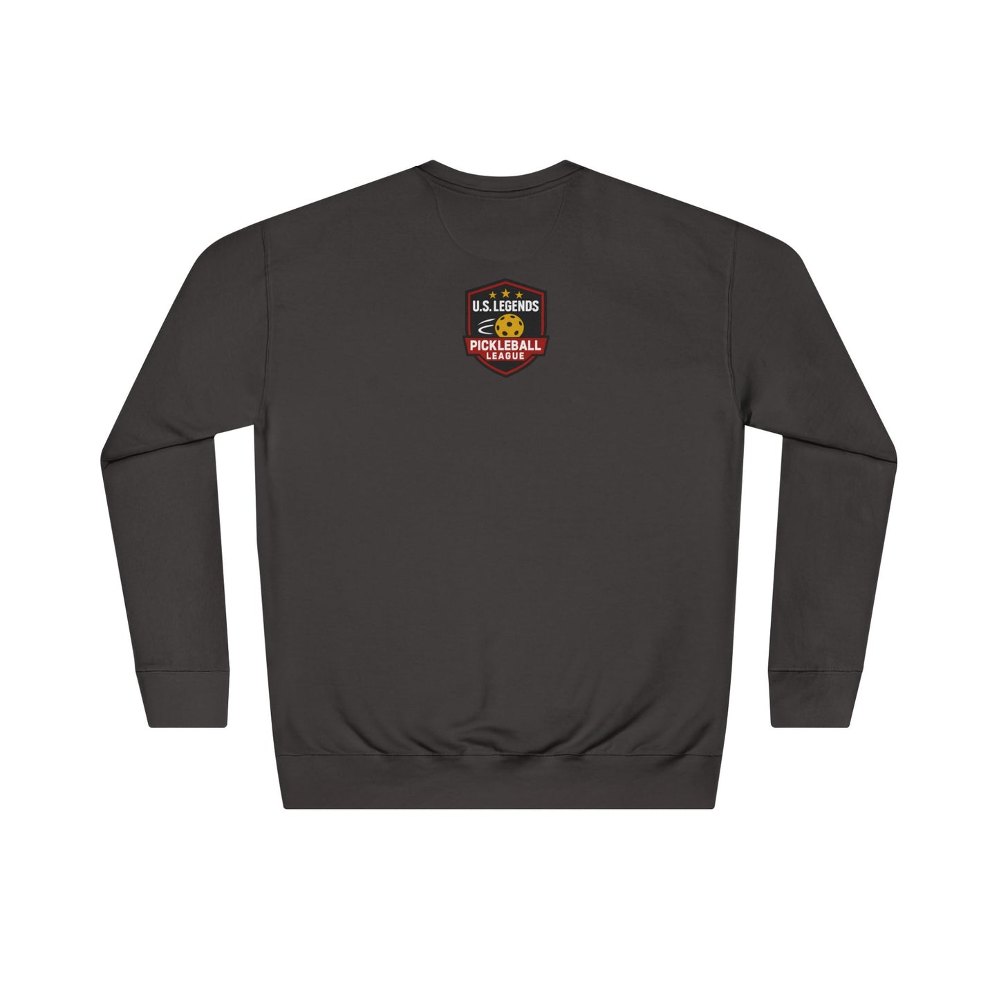The Del Rays/US Legends Pickleball league on small back - High End Unisex Crew 60/40