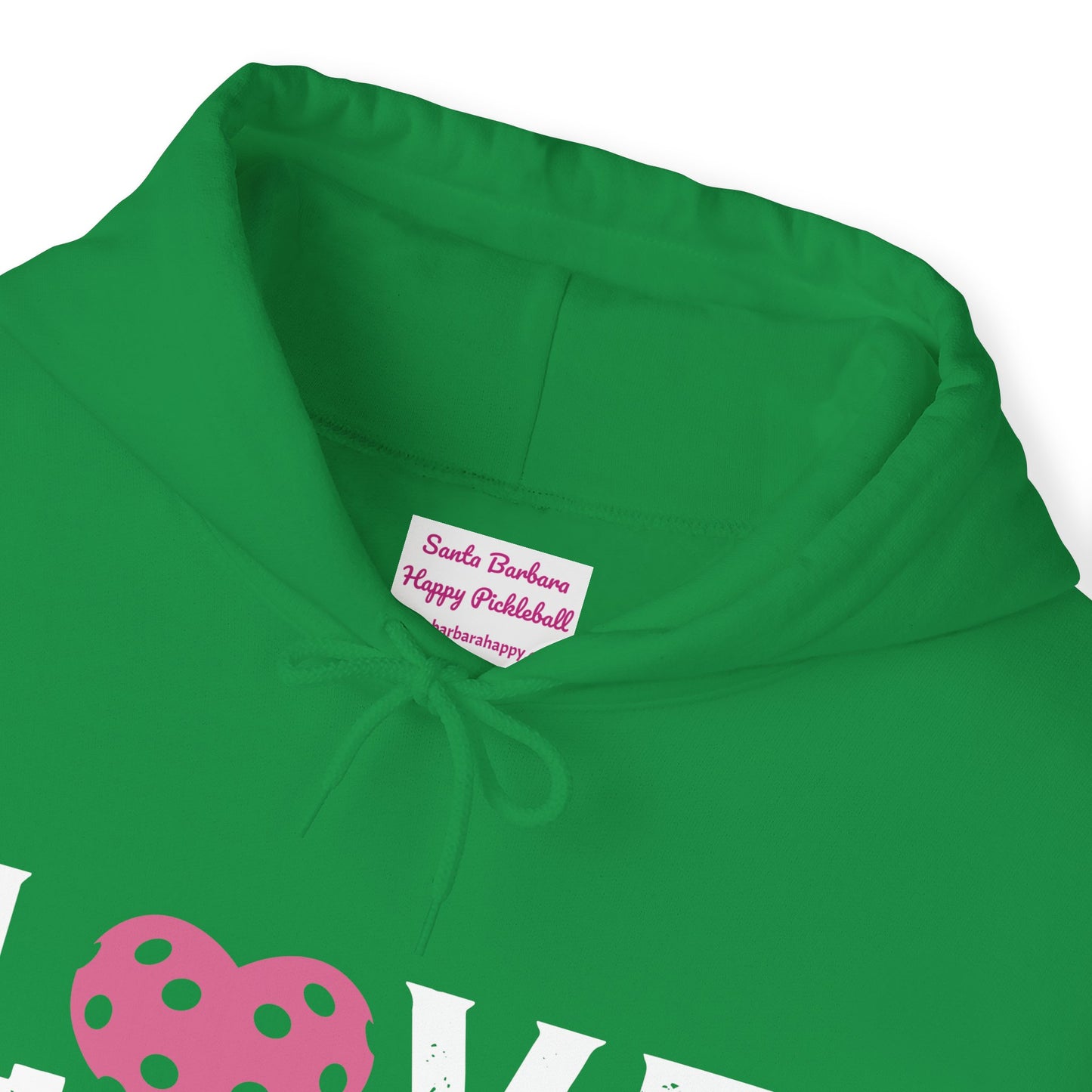 Del Webb Pickleball LOVE Hoodie - 3 pickleball hearts sleeve - can customize sleeves & back - add in notes