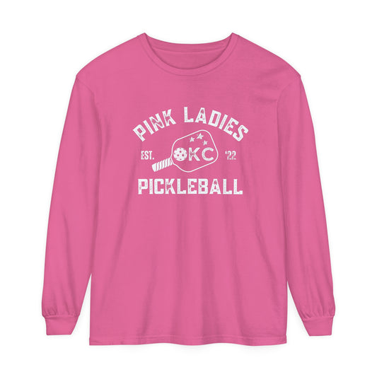 Pink Ladies - Long Sleeve Unisex Beachy, Garment-dyed Long Sleeve T-Shirt