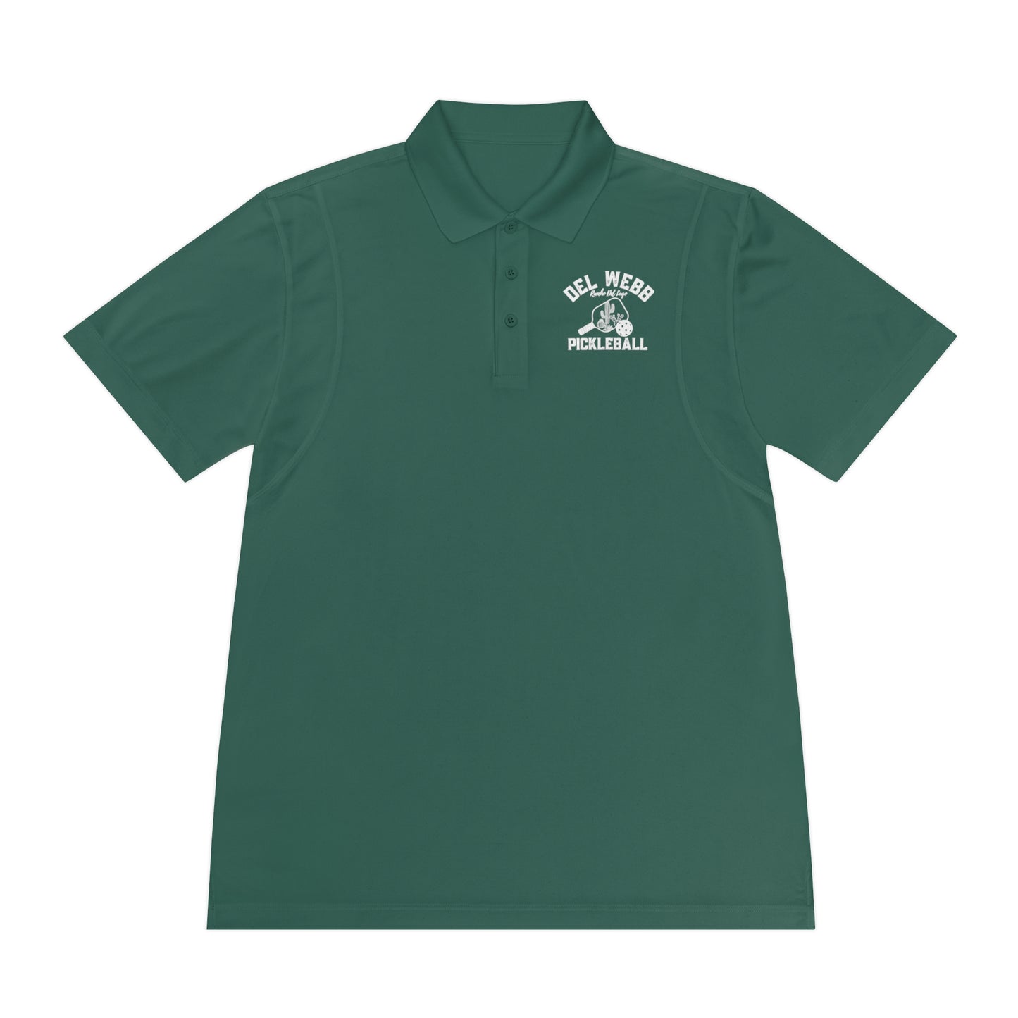 Del Webb Pickleball Men's Sport Polo Shirt. Can customize back