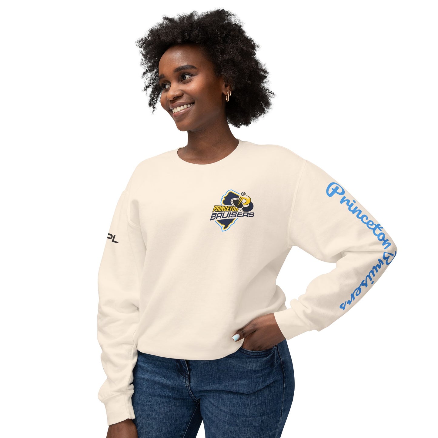 Princeton Bruisers Garment Dyed Customized Beach Crew. Customize back