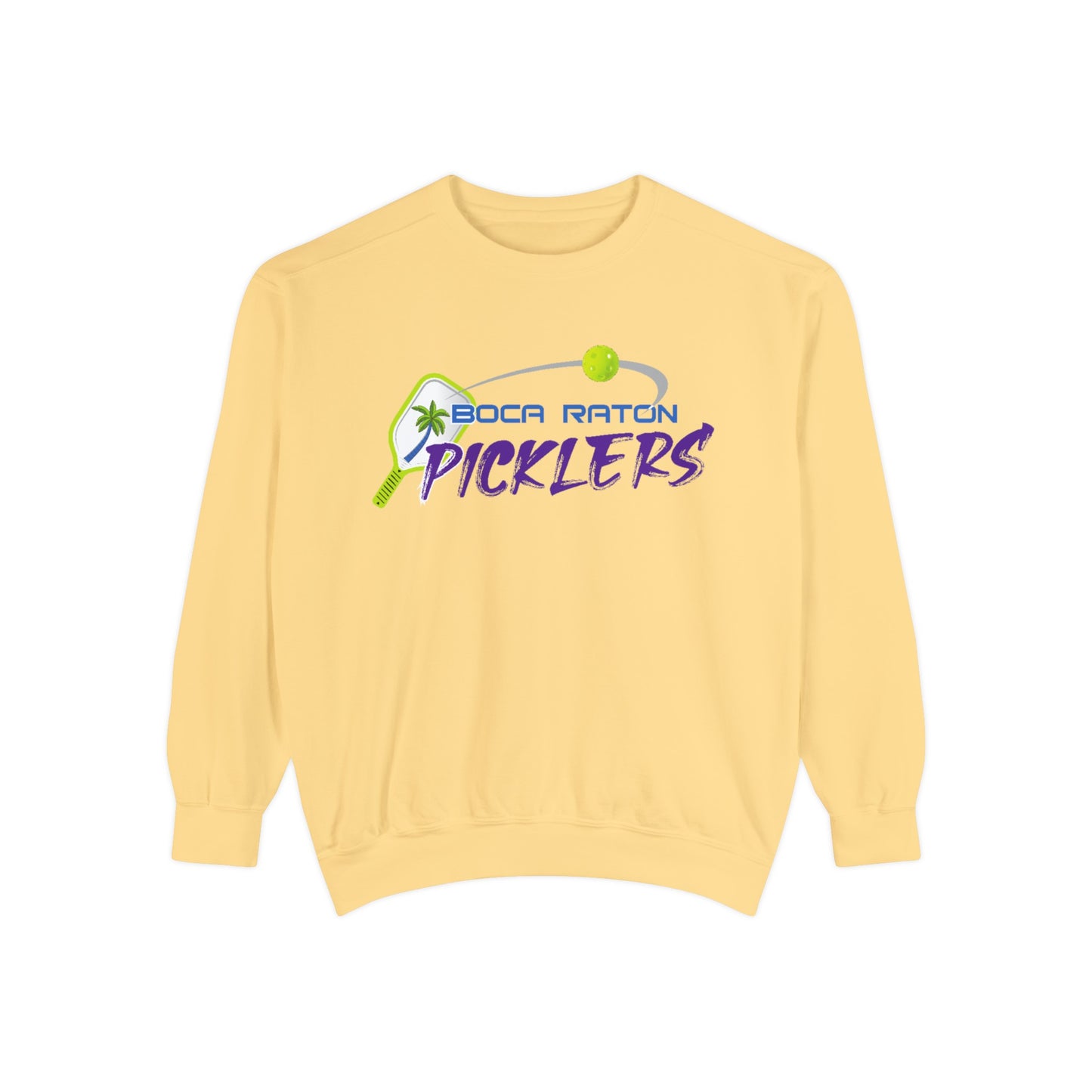 Boca Raton Picklers NPL Team Beachy Garment Dyed Crew - last name on back