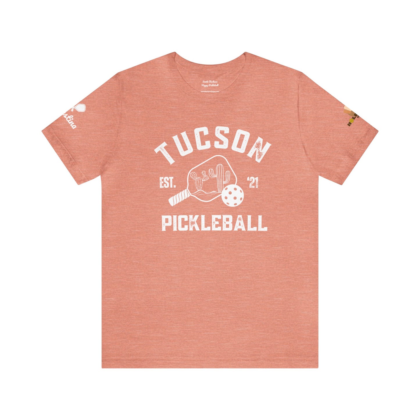 Ernestina Tucson Pickleball Unisex Tshirt. Customize sleeve - add name in notes