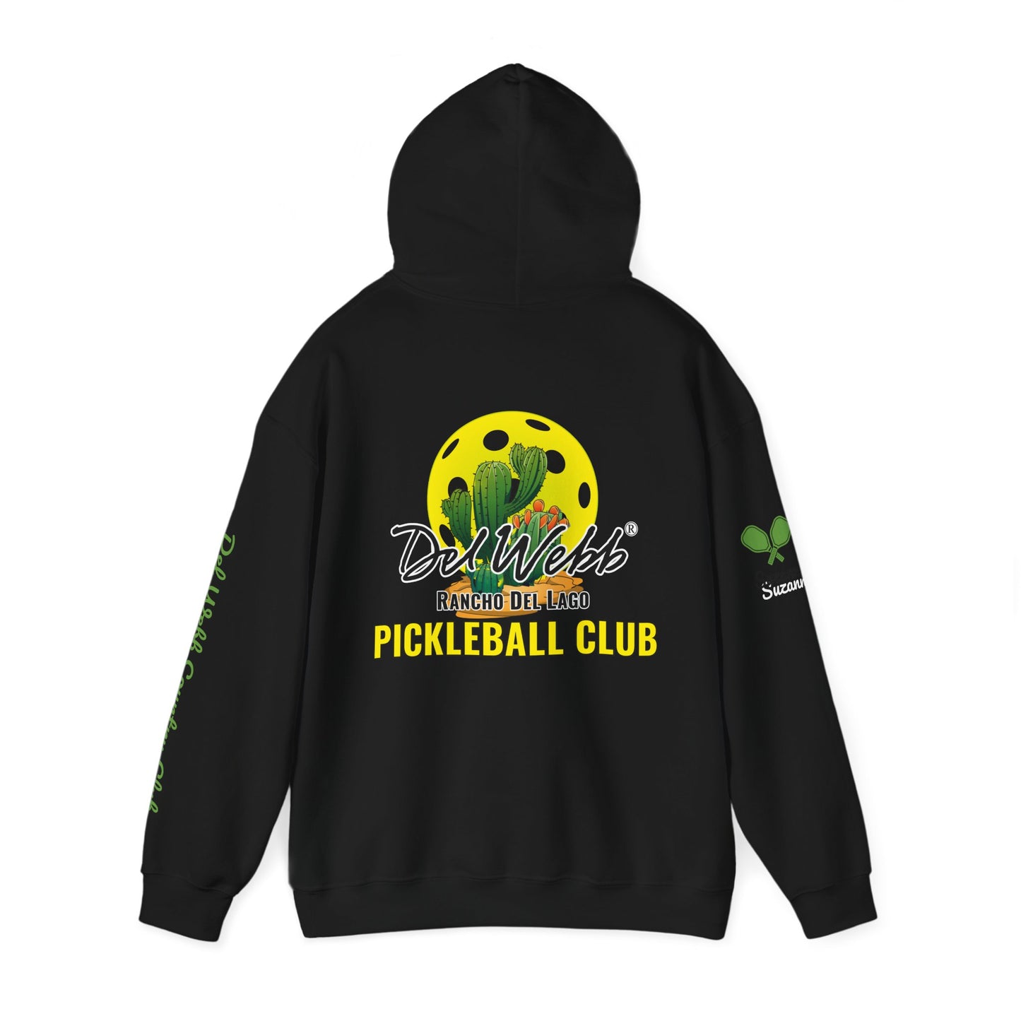 Del Webb Pickleball Club Hoodie - left chest logo/back logo - customize sleeve