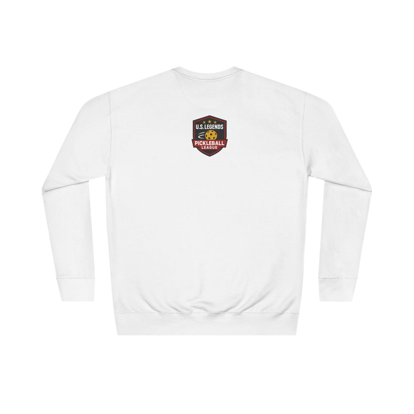 The Del Rays/US Legends Pickleball league on small back - High End Unisex Crew 60/40