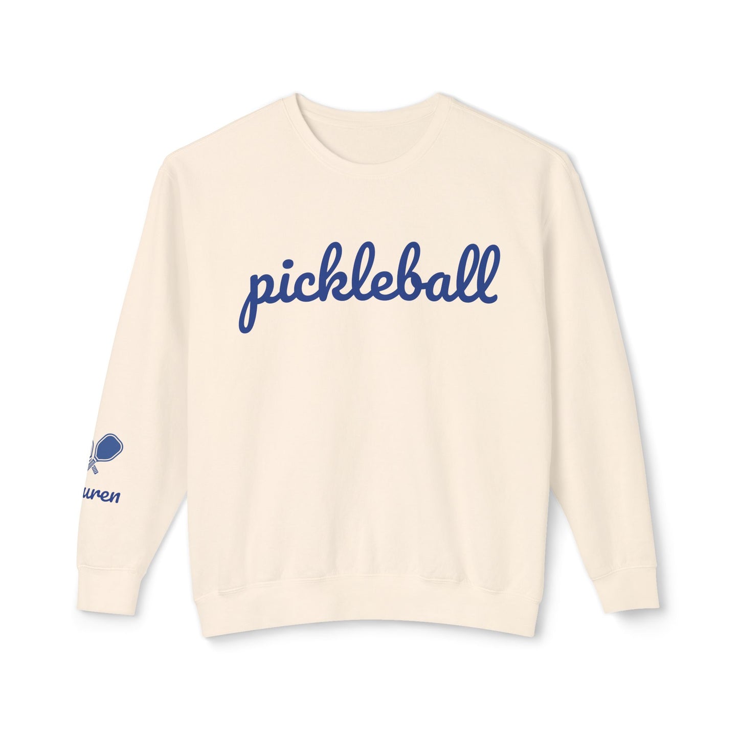 Pickleball Script - Garment dyed -Unisex Lightweight Crew (Can customize sleeve free)