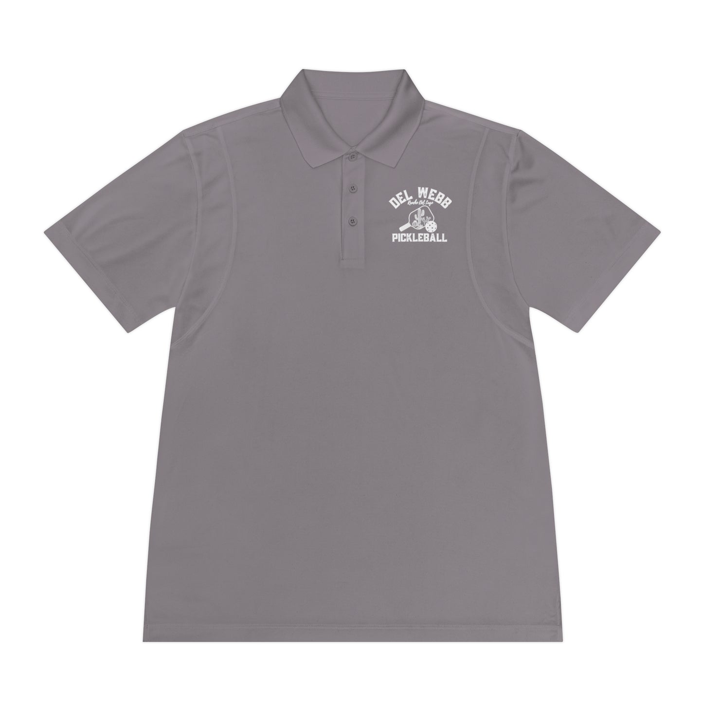 Del Webb Pickleball Men's Sport Polo Shirt. Can customize back