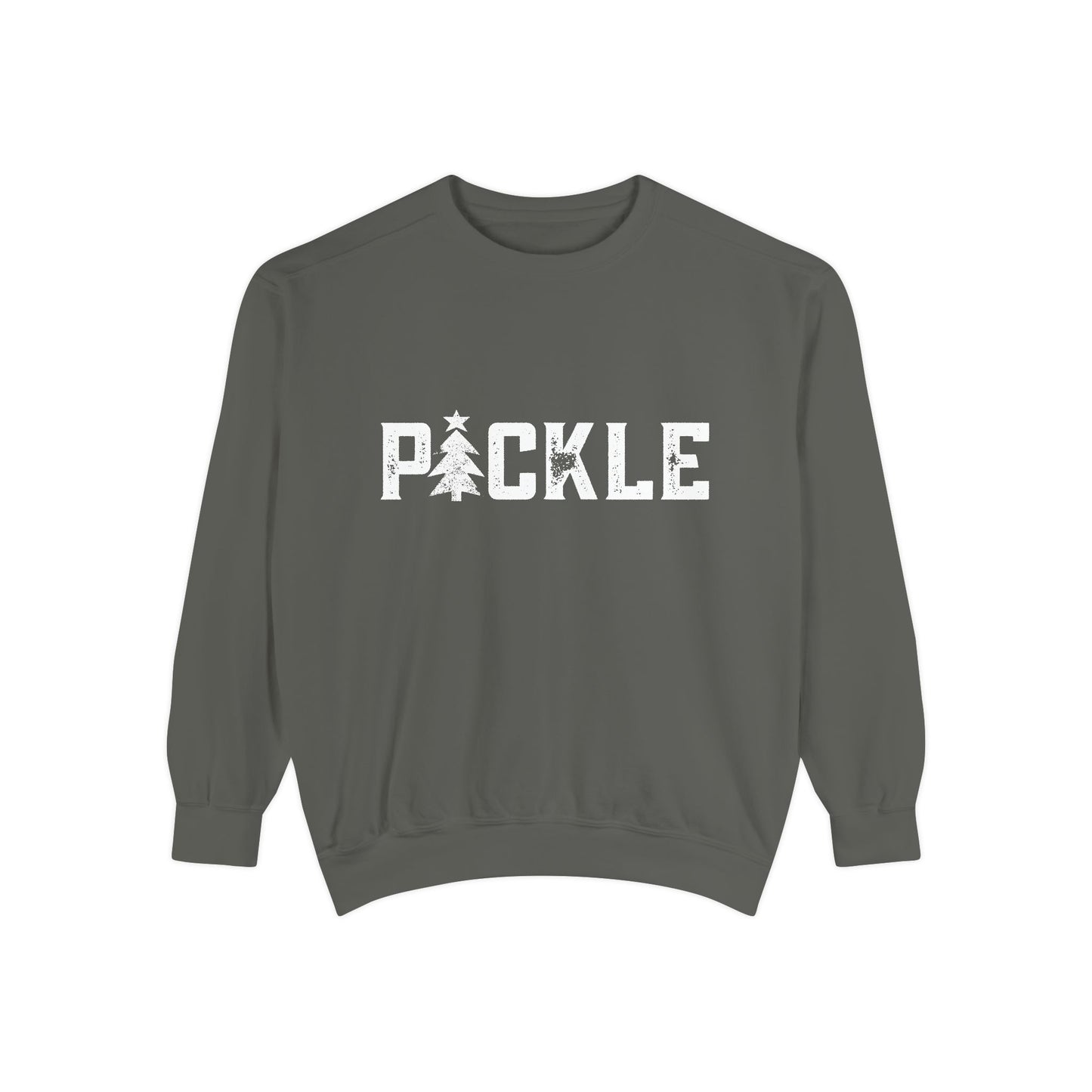 PICKLE Tree Medium Weight Unisex Garment Dyed Collegiate Crew - can custom,I’ve back