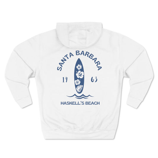 Santa Barbara Haskell’s Beach - Plush white hoodie